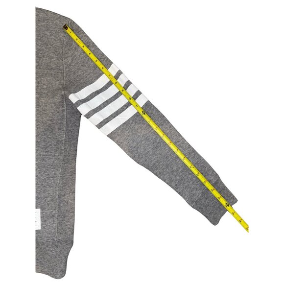 Excellent Thom Browne Grey Stripe 4 Bar Sweatshirt Crew Mens Size 2 S Cotton - Picture 11 of 12